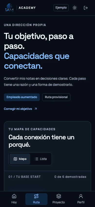 Tu ruta de Ana, cuenta de ejemplo de iAM Academy